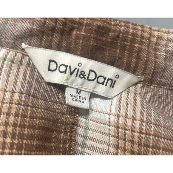 Davi & Dani Dress Women's M Brown Plaid Button-Up Soft Flannel Western Country - Picture 5 of 14